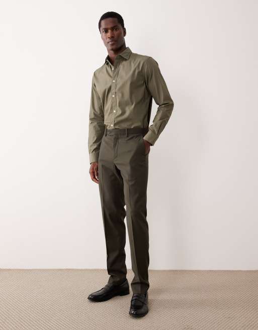 Mango slim fit tailored trouser co-ord in khaki, 2 of 5