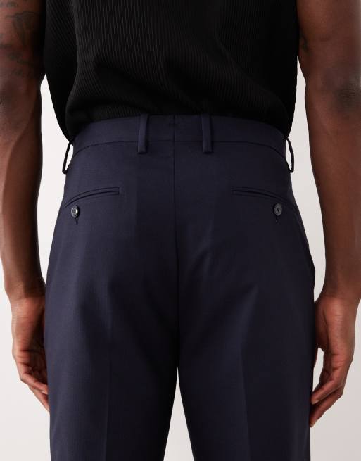 Mango slim fit tailored trouser co-ord in navy, 4 of 5