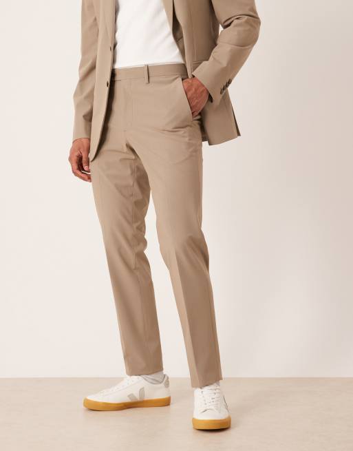 Mango slim fit trouser in beige , 2 of 5