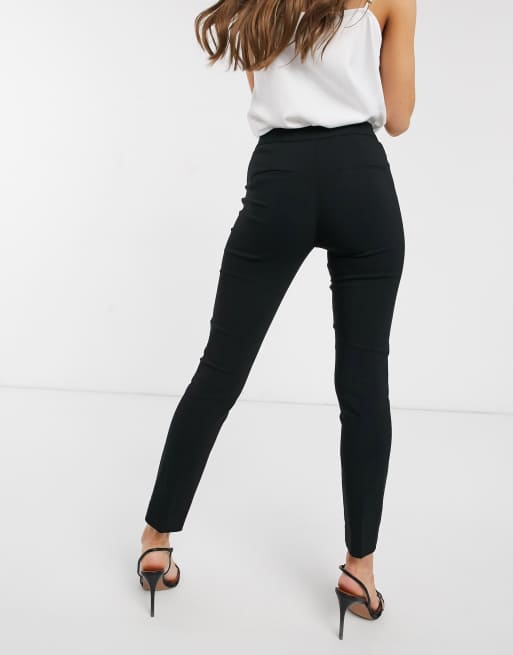 Mango slim fit trousers in black