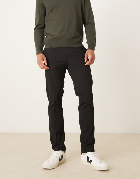 Mango slim fit trousers in black - view 1