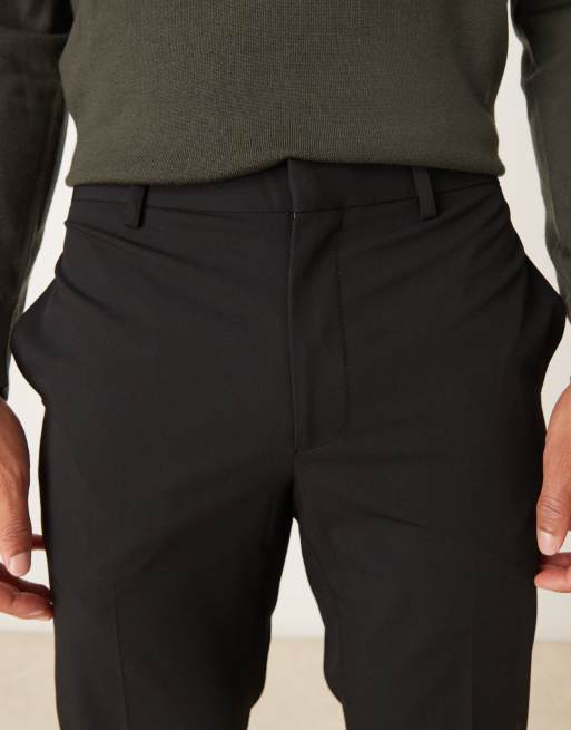 Mango slim fit trousers in black      , 5 of 5