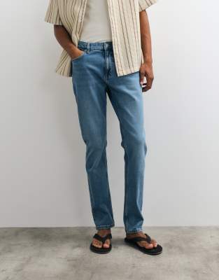 Mango Slim Jeans In Blue