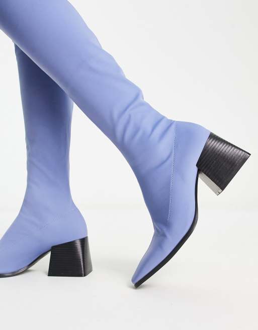 Light blue hotsell knee high boots