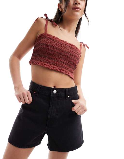 Mango slim shorts in black
