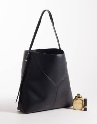 Mango Slim Shoulder Bag In Black