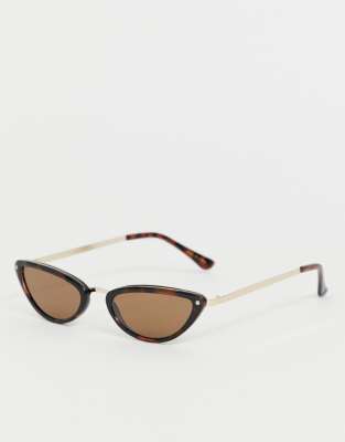 Mango slim sunglasses in tortoiseshell-Brown