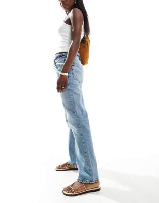 slimmer straight leg jeans in light blue