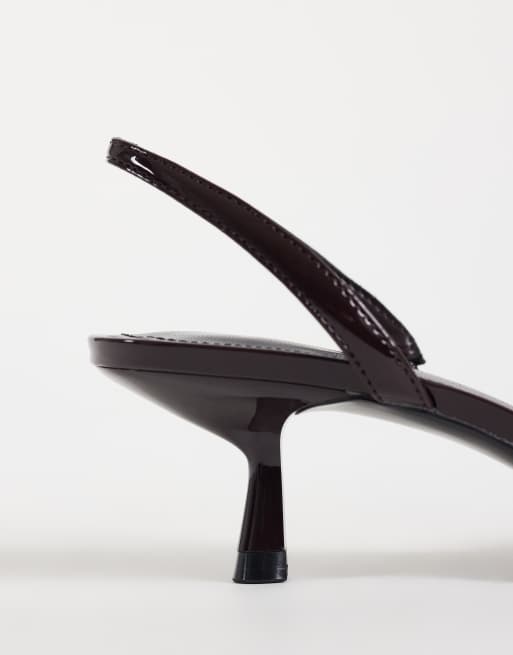 Mango slingback à talon avec détail boucle bordeaux, 3 de 4