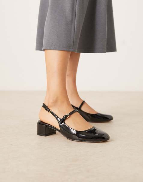 Mango slingback heeled mary jane in black - view 1