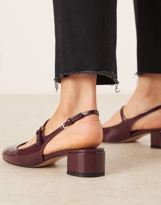 Mango slingback heeled mary jane in cherry red