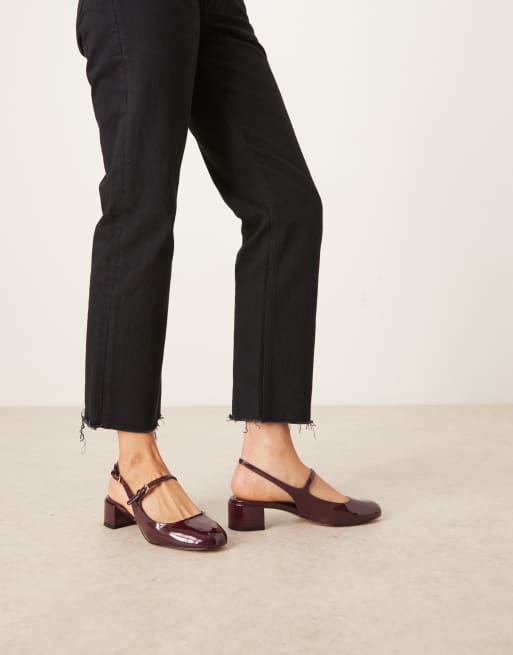 Mango slingback heeled mary jane in cherry red
