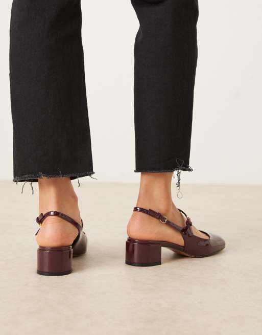 Mango slingback heeled mary jane in cherry red