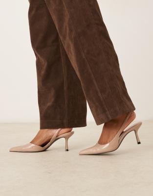 Mango Slingback Heels In Pink
