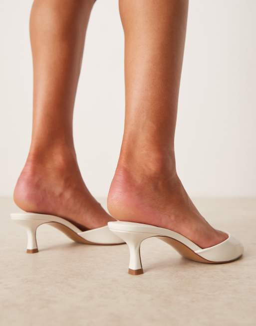 Mango slingback kitten heels in ivory