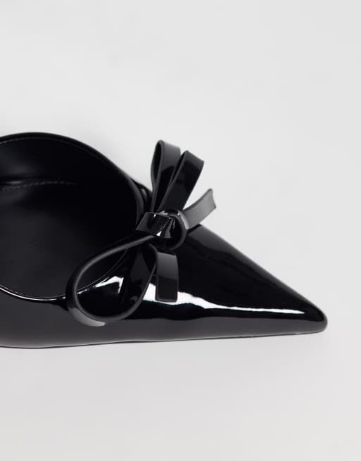 Mango slingback pump met strikdetail in zwart, 4 van 4