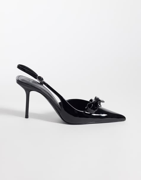 Mango slingback-pumps med sløjfedetalje i sort - view 1