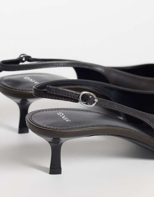 Mango Slingback-Pumps mit Absatz in Schokobraun, 4 von 4