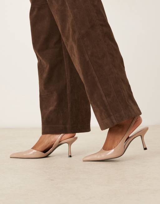 Mango - Slingback-schoenen met hak in beigeroze, 2 van 4