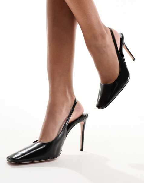 Black Slingback Heels for Women