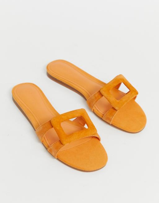 Mango slip on sandals in orange ASOS