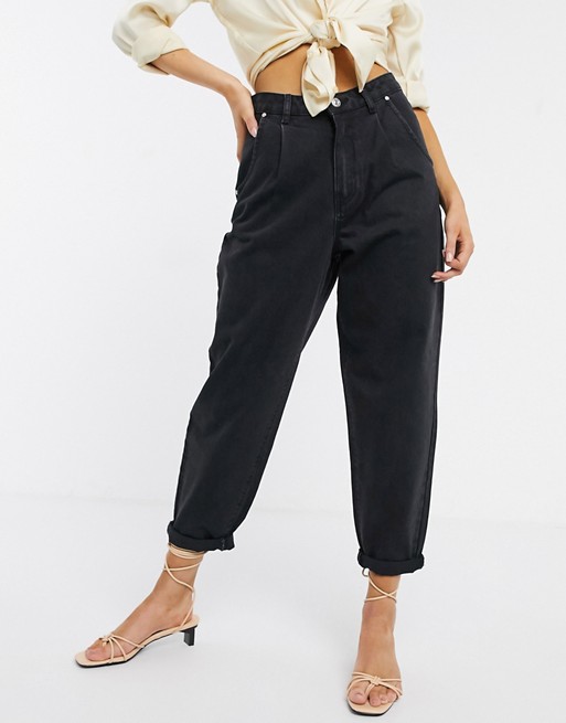 Mango slouch jeans in washed black
