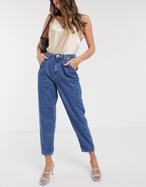 Mango slouch jeans in mid blue