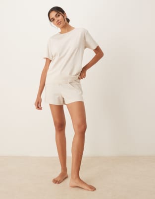 Mango Slouchy Cotton T-shirt And Shorts Pajama Set