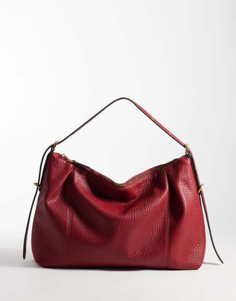 Mango slouchy shoulder bag in red - view 1
