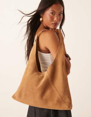 Mango Slouchy Suede Shoulder Bag
