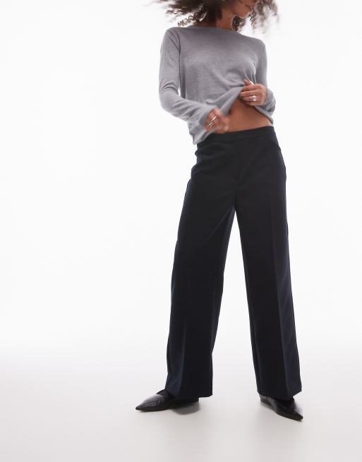 Mango slouchy tailored pants in navy