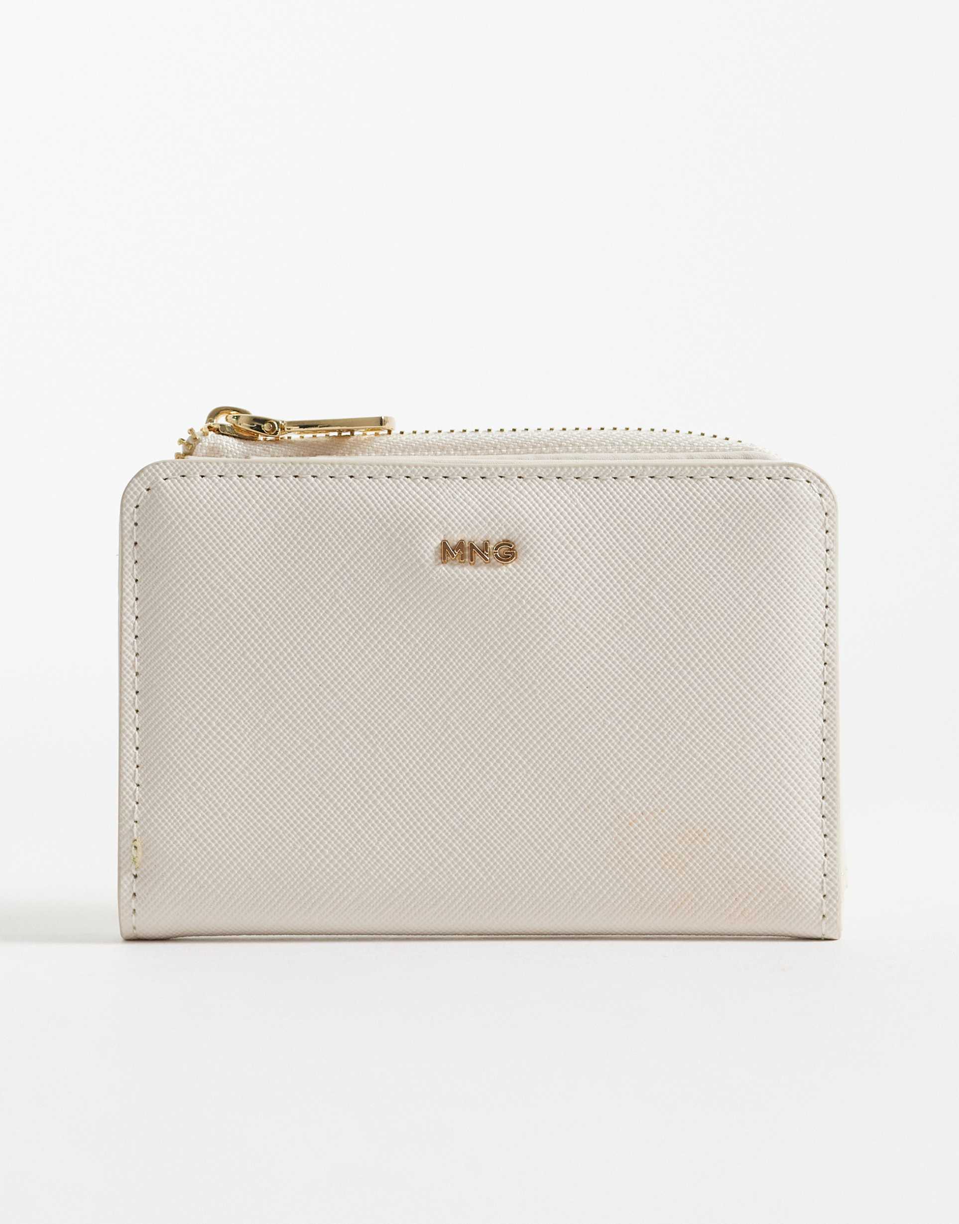 mango small wallet in cream