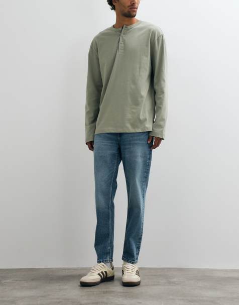 Mango smaltoelopende jeans in middenblauw - view 1