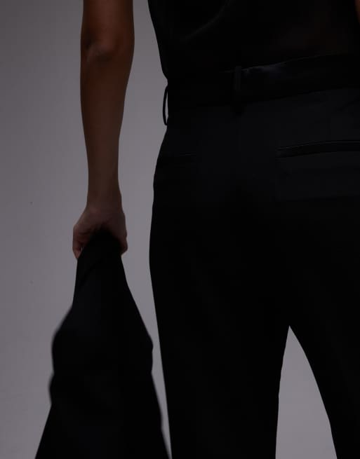 Mango - Smokingbroek met uitlopende pijpen in zwart, deel van co-ord set, 2 van 5