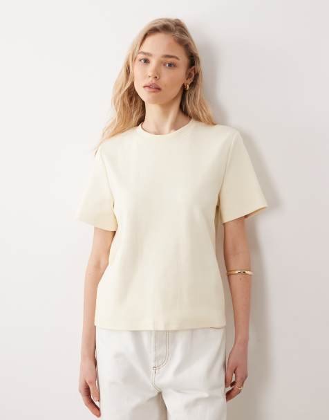 Mango - Smørgul klassisk T-shirt - view 1