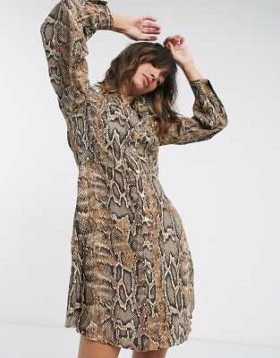 snake print dress mango