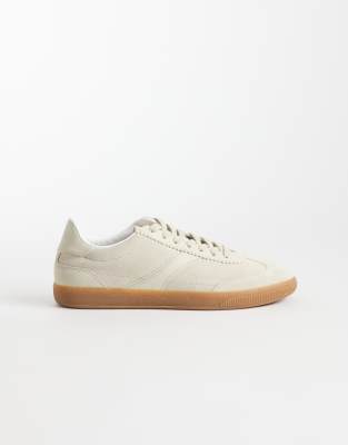 Mango - Sneaker aus Wildleder-Mix in Beige mit Gummisohle-Neutral