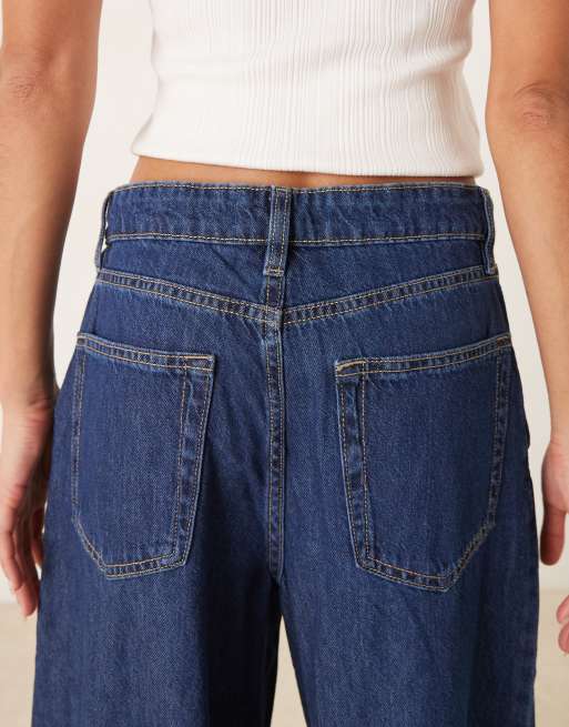 Mango - Soepelvallende jeans met rechte pijpen en geplooide voorkant in donkerblauw, 5 van 5