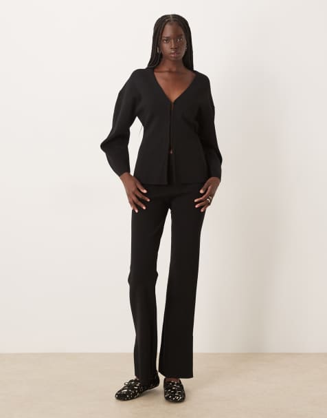 Mango – Sofia – Set aus Strick in Schwarz mit Hose und Strickjacke - view 1