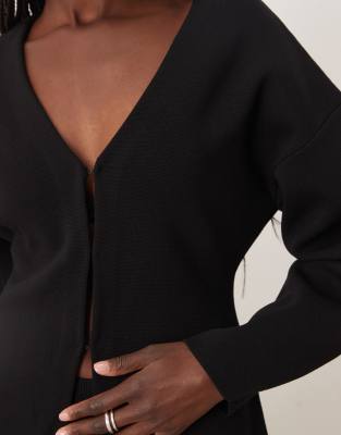 Mango Sofias Knit Cardigan In Black
