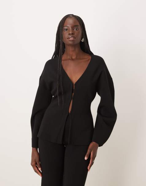 Mango Sofias knitted cardigan co-ord in black