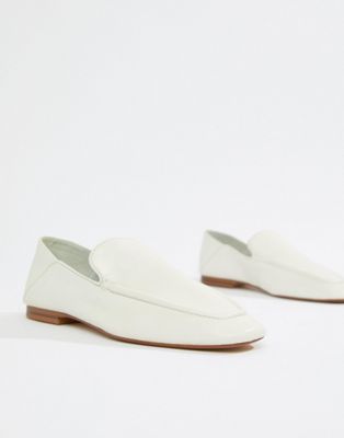 Mango soft leather loafer in white | ASOS