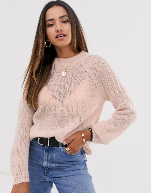 Mango soft touch jumper in pink