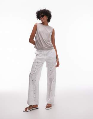Mango Soft Touch Ruched Shoulder Detail T-shirt