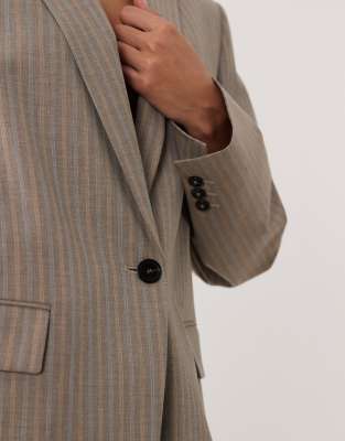 Mango Sol Tailored Blazer Co-ord In Brown