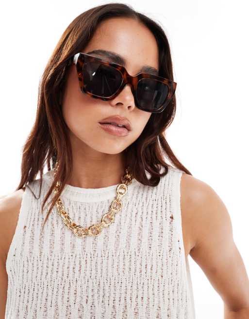 Mango – Sonnenbrille in brauner Schildpattoptik