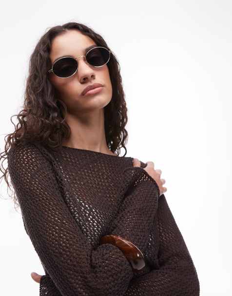 Mango – Sonnenbrille mit Metallrahmen in Goldoptik - view 1