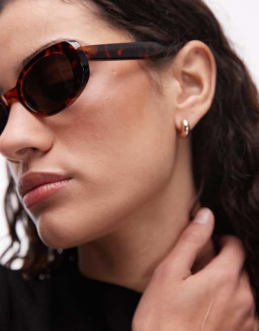 Mango – Sonnenbrille mit ovalem Gestell in brauner Schildpatt-Optik, 2 von 3
