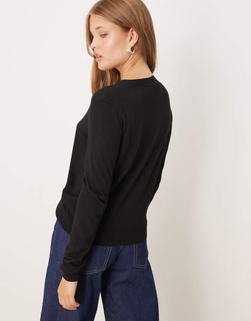 Mango - Sort cardigan med V-hals, 4 af 4