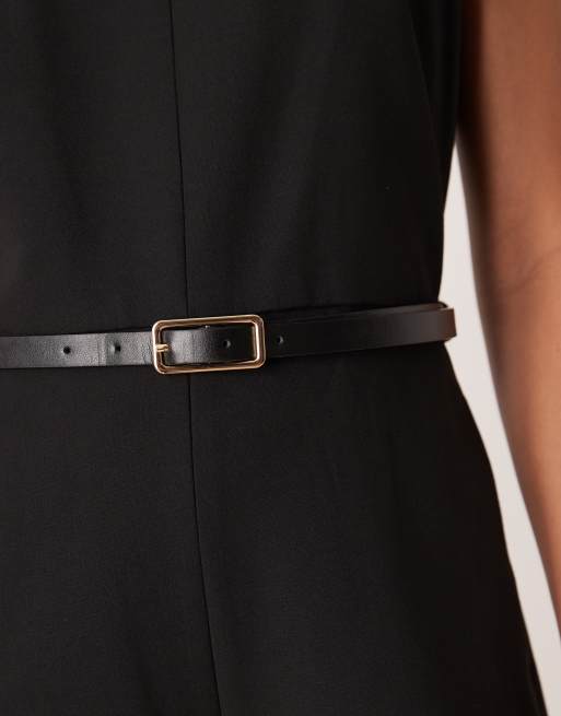 Mango - Sort jumpsuit med halterneck, bælte og tøndeformede ben, 2 af 4